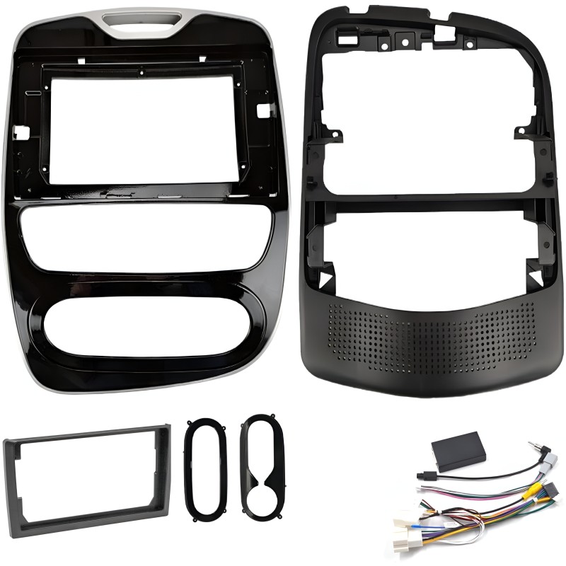 Kit montaggio installazione autoradio 10.1" / 9" pollici mascherina adattatore radio compatibile con: Renault Clio 2016-2019
