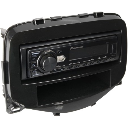 Kit montaggio installazione autoradio 1 DIN mascherina adattatore radio compatibile con: Citroen C1 / Peugeot 108 / Toyota Aygo 2014-2021