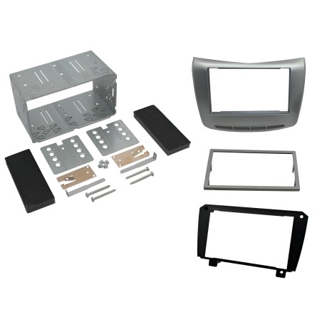 Kit di montaggio per autoradio 2 DIN supporto mascherina e Plancia radio compatibile con Lancia Delta colore grigio silver