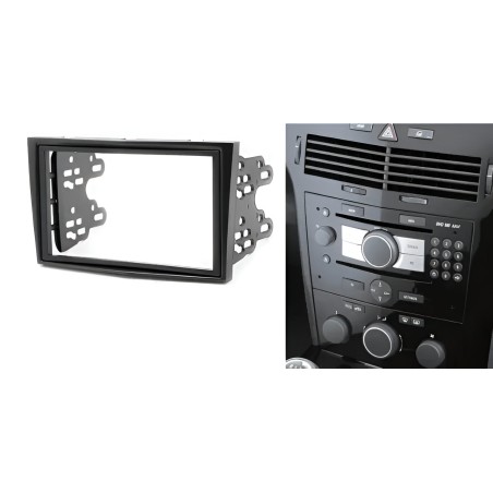 Kit di montaggio per autoradio 2 DIN supporto mascherina radio compatibile con Opel Astra, Antara, Corsa, Zafira nero