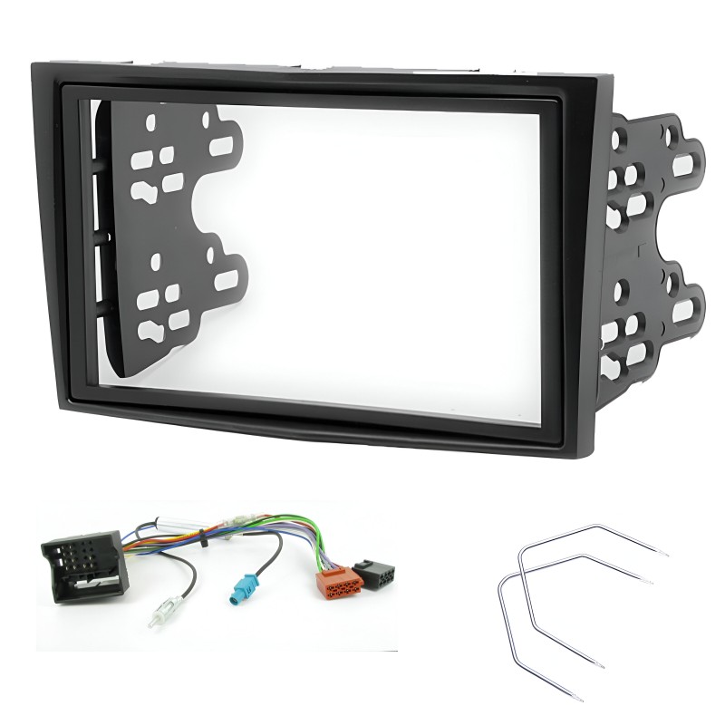 Kit di montaggio per autoradio 2 DIN supporto mascherina radio compatibile con Opel Astra, Antara, Corsa, Zafira nero