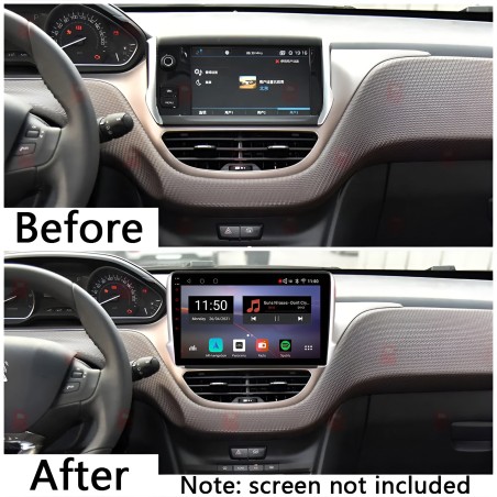 Kit montaggio installazione autoradio 10.1" / 9" pollici mascherina adattatore radio compatibile con:  Peugeot (2008) 2013-2019