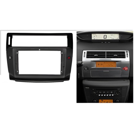 Kit montaggio installazione autoradio da 9" pollici mascherina adattatore radio compatibile con  Citroen C4 2004-2010