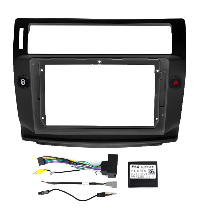 Kit montaggio installazione autoradio da 9" pollici mascherina adattatore radio compatibile con  Citroen C4 2004-2010