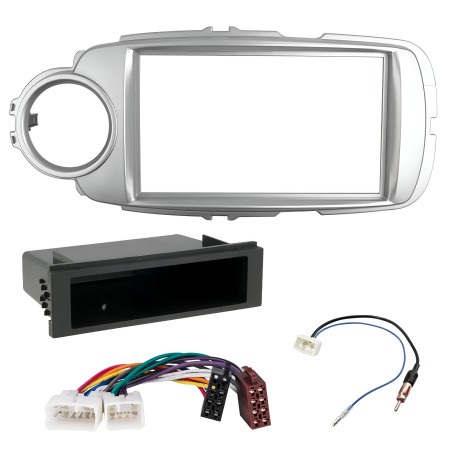 Kit di montaggio per autoradio 1 DIN /2 DIN supporto mascherina radio compatibile con Toyota Yaris 2011-2017