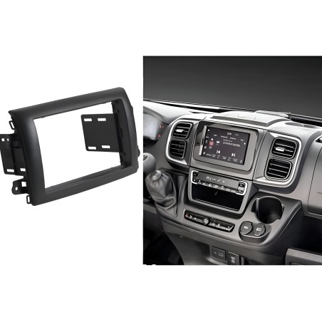 Kit di montaggio per autoradio 2 DIN supporto mascherina radio compatibile con Fiat Ducato, Peugeot Boxer, Citroen Jumper, 2021-2025