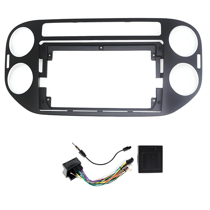 Kit montaggio installazione autoradio da 9" pollici mascherina adattatore radio compatibile con Volkswagen VW Tiguan 2011-2016
