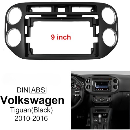 Kit montaggio installazione autoradio da 9" pollici mascherina adattatore radio compatibile con Volkswagen VW Tiguan 2011-2016