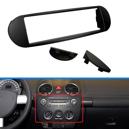 Sound-Way Kit di Montaggio Autoradio 1 DIN | Cornice Adattatore Cruscotto | Compatibile con Volkswagen New Beetle 1997-2010 | Installazione Rapida e Sicura