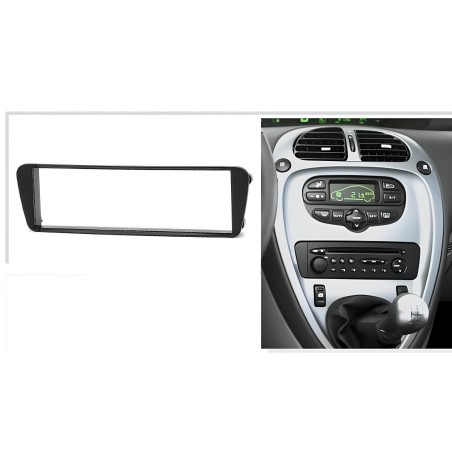Kit montaggio installazione autoradio 1 DIN mascherina adattatore radio compatibile con Citroen Xsara Picasso 1999-2010