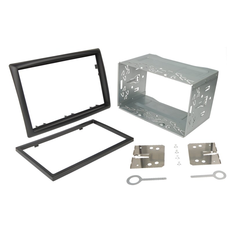 Kit Installazione Autoradio 2 DIN compatibile con Renault Mégane II 2002-2009 – Mascherina + Supporto Montaggio – Cornice Nero OEM – Adattatore Cruscotto Auto