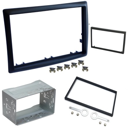 Kit Installazione Autoradio 2 DIN compatibile con Renault Mégane II 2002-2009 – Mascherina + Supporto Montaggio – Cornice Nero OEM – Adattatore Cruscotto Auto